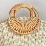 SUMMER BEACH SEA STRAW RATTAN TOTE CLUTCH BAGS_CWAB0814