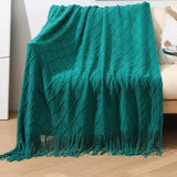 KNITTED TASSEL THIN BLANKET SOFA BLANKET_CWMM0183