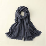 SOLID COLOR LONG LIGHTWEIGHT SCARF WRAP SHAWL_CWASC0204