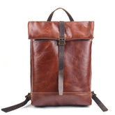 Vintage Leather Roll Top Laptop Backpack_Cwab5551