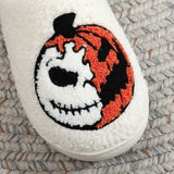 HALLOWEEN PUMPKIN EMBROIDERED COTTON SLIPPERS_CWSHS0857