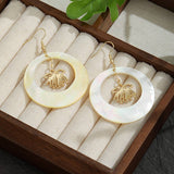 FASHION VINTAGE NATURAL WHITE SHELL EARRINGS_CWMM4281