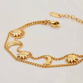 CLASSIC 18K GOLD SUN MOON STAINLESS BRACELET_CWAJE4712