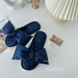 LETTER EMBROIDERED HOLLOW BOW HOME SLIPPERS_CWMM2989