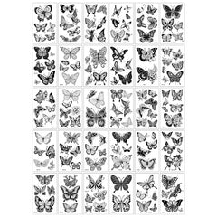 BLACK BUTTERFLY TATTOO STICKERS CHIC SEXY_CWMM8228