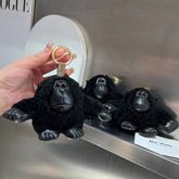 CUTE WOOL CHIMPANZEE CAR KEYCHAIN FUR PENDANT_CWMM2490
