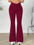 V-Shaped Waist Slimming Slightly Flared Trousers
