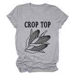 CORN LETTER PRINT TEE WOMEN S CASUAL T SHIRT_CWTTS1502