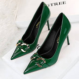 Women Pointed Toe Buckle High Heels