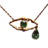 NEW EVIL EYE EMERALD GOLD NECKLACE_CWMM5336
