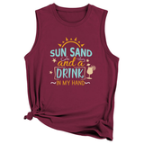 Wome Casual Loose Fit Tank Top, Minimal Style_Cwttsl0418