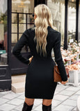 Waist In Warm One-Step Sweater Dress