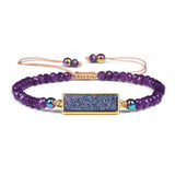 Cwaje3878_Natural Stone Beads Adjustable Braided Bracelet
