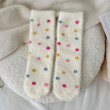 Warm And Cute Polka Dot Home Sleeping Socks_Cwms1056
