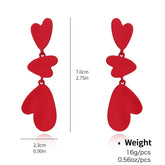 Womens Stylish Geometric Heart-Shaped Earrings