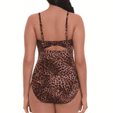 LEOPARD PRINT SLIM CUT OUT BIKINI SWIMSUIT_CWMW0620