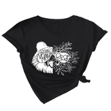 Trendy V-Neck Short Sleeve Shirt For Women