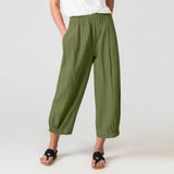 Stretch Elastic High Waist Casual Straight Pants