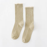 AUTUMN AND WINTER STRIPED LACE WOMENS SOCKS_CWMS0994
