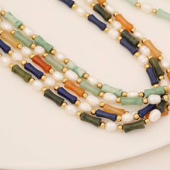 FASHION PEARL BAMBOO NATURAL STONE NECKLACE_CWAJE0652