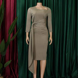 TEMPERAMENT COMMUTING PLEATED TIE DRESS_CWDMD3667