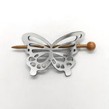 METALLIC LEATHER VINTAGE BUTTERFLY HAIRPIN_CWAHA6386