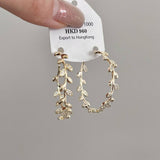 FOREST STYLE RETRO LEAF EARRINGS_CWAJE1452