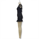 Solid Color Wooden Ear Edge Dress Buttock