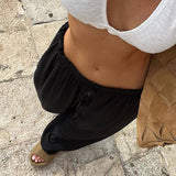 Solid Color Loose Straight Tube Drop Knit Pants