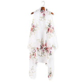 FLORAL PRINT FRONT OPEN KIMONO FOR SLEEVELESS_CWASC0786