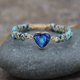 HEART SHAPED CHARM NATURAL STONE WOVEN BRACELET_CWAJE3915