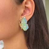 RETRO BUTTERFLY ELEMENT GRADIENT PENDANT EARRINGS_CWAJE1621