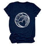LOVE FOOTBALL T SHIRT CASUAL PLUS SIZE TOP_CWTTSL0509
