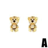 DIAMOND STUDDED TIGER EARRINGS_CWAJE1009