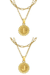 DOUBLE CHAIN INITIALS PENDANT NECKLACE_CWAJE106_B20621