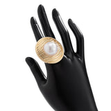 IRREGULAR GEOMETRIC ELLIPSE ALLOY WINDING RING_CWMM3229