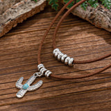 Vintage Irregular Alloy Turquoise Necklace Set_Cwmm3187