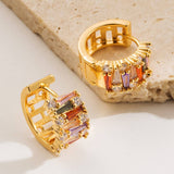 COLORFUL GOLD PLATED HOOP EARRINGS LUXURY DESIGN_CWMM8529