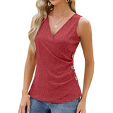 V-Neck Cross Sleeveless Short-Sleeved T-Shirt