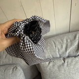 Houndstooth Bow Hair Claw Elegant Low Pony Clip_Cwaha08012