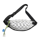 Simple Plaid Waist Bag Shoulder Bag_Cwab1604