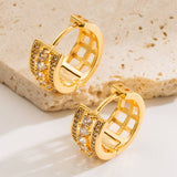 GEOMETRIC COPPER STUD EARRINGS STYLISH MINIMALIST_CWMM8528