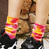 Women Double-Needle Tie-Dyeing Mid-Tube Socks_Cwms0243
