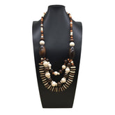 Wooden Beads Multi-Layer Handmade Long Necklace_Cwmm4921