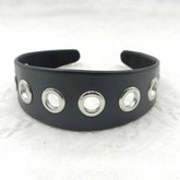ELEGANT PUNK WIDE PU HEADBAND WITH LARGE STUDS_CWAHA6316