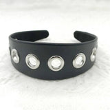 ELEGANT PUNK WIDE PU HEADBAND WITH LARGE STUDS_CWAHA6316