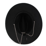 SIMPLE CHAIN PEARL STYLE FASHIONABLE PANAMA HAT_CWAH1892