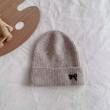 CHILDRENS WARM KNITTED HAT WITH BOW EMBROIDERY_CWAH2926
