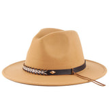 SIMPLE BELT BUCKLE FELT HAT JAZZ HAT_CWAH0751