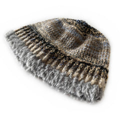 CHILDRENS KNITTED HAT COLORFUL STRIPED BUCKET HAT_CWAH2050